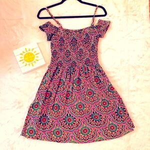 🌺 2 for $23🌺 NWOT-Jewel Toned Mini Sun Dress-adjustable straps & OTS sleeves